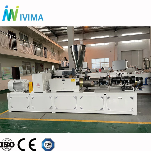 Ivima High efficiency plastic extruder machine/SJSZ series double screw extruding plant