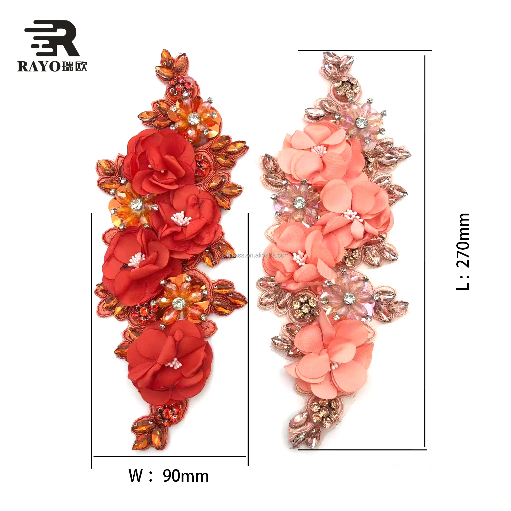 Applique Flower Patches Design Dress Sew On Handmade Rhinestone Fabric Sequin Mesh Beads Bag Bodice Patch Embroidery