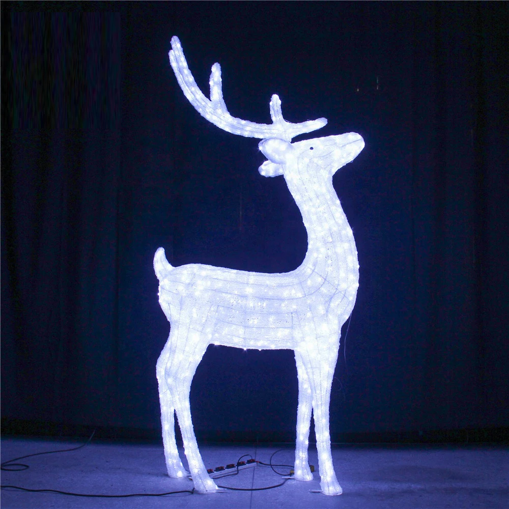 Factory Outdoor led 3d sculpture baby fawn/deer motif christmas light  Plush Animals Reindeer Motif Light