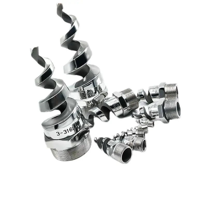 Nozzle, stainless steel 304/316 full cone spiral nozzle, spiral spray pigtail nozzle