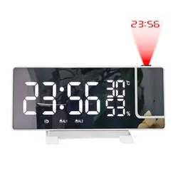 2022 New Digital Projection Desk Table Clock With Radio Projector Display Phone Charger Desktop alarm clock projection function