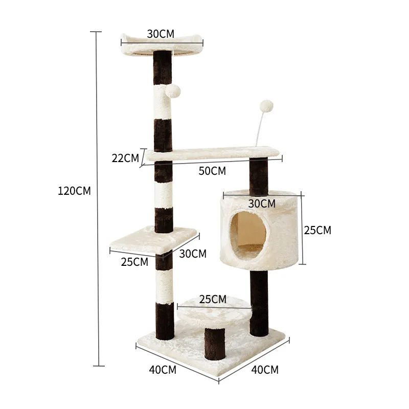 Lealoncat Large wooden scratch climbing tower fashion diy deluxe Cat Tree scratching post cat tree to ceiling
