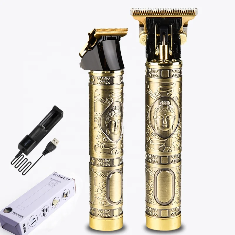 T9 rechargeable T-shaped stainless steel blade with retro body design for home hair trimmer