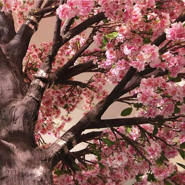 
China manufacturing fake plastic pink flower trees artificial cherry peach blossoms tree for indoor wedding decoration 