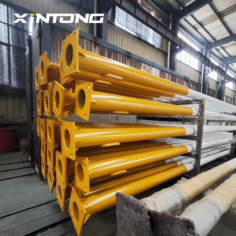 XINTONG 12meter Double Arm Solar Street Light Galvanized Pole Price 5m 10m 15m