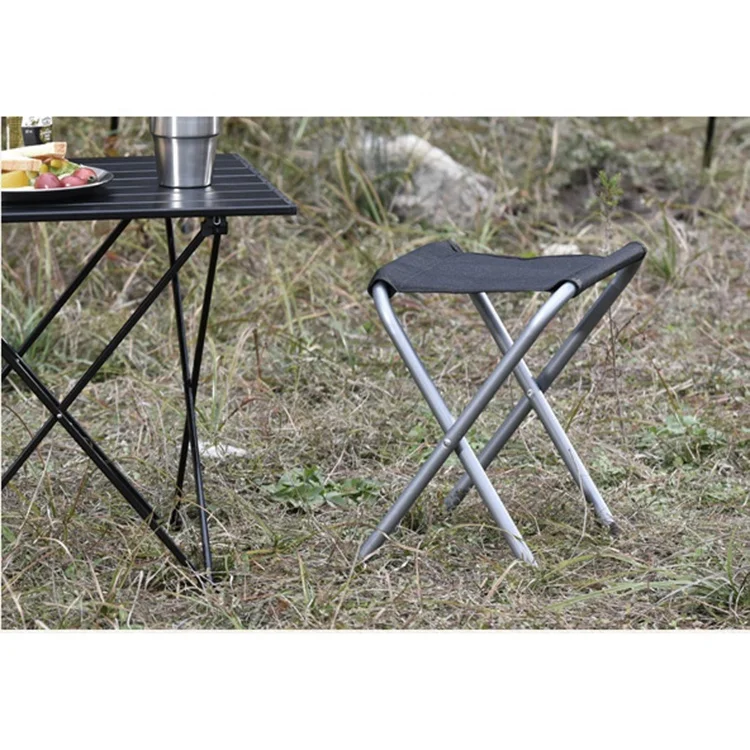 HISPEED Square Folding Stool New Camping 600D Oxford Aluminium Fishing Hiking Small Foldable Stool