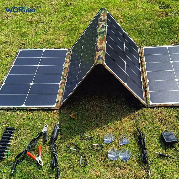 Portable Foldable Solar Panels 20 V 100 W Monocrystalline Silicon High Efficiency Waterproof Camping Solar Panels