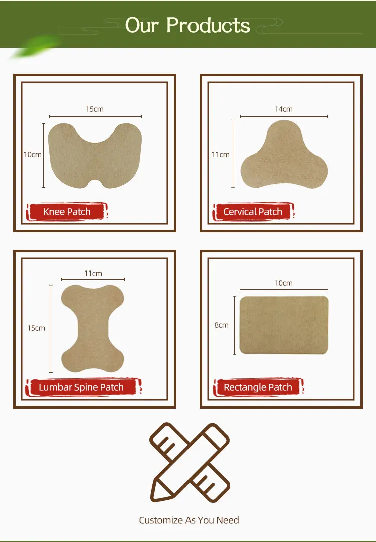 Chinese Moxa Moxibustion Plaster Neck Pain Relief Wormwood Sticker Self Heating Warming Patches