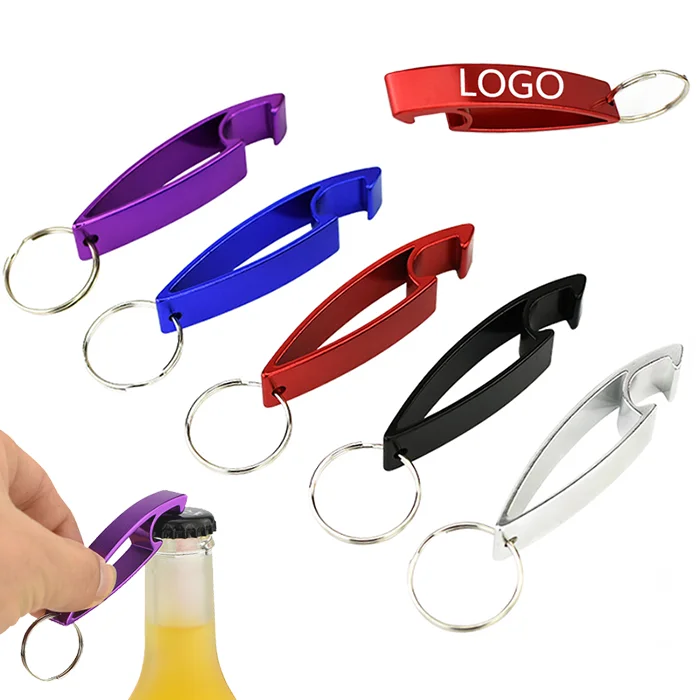 Factory Sale Portable Custom LOGO Metal Aluminum Alloy Keychain for Opening Beer and Wine Bottles Cheap Gifts