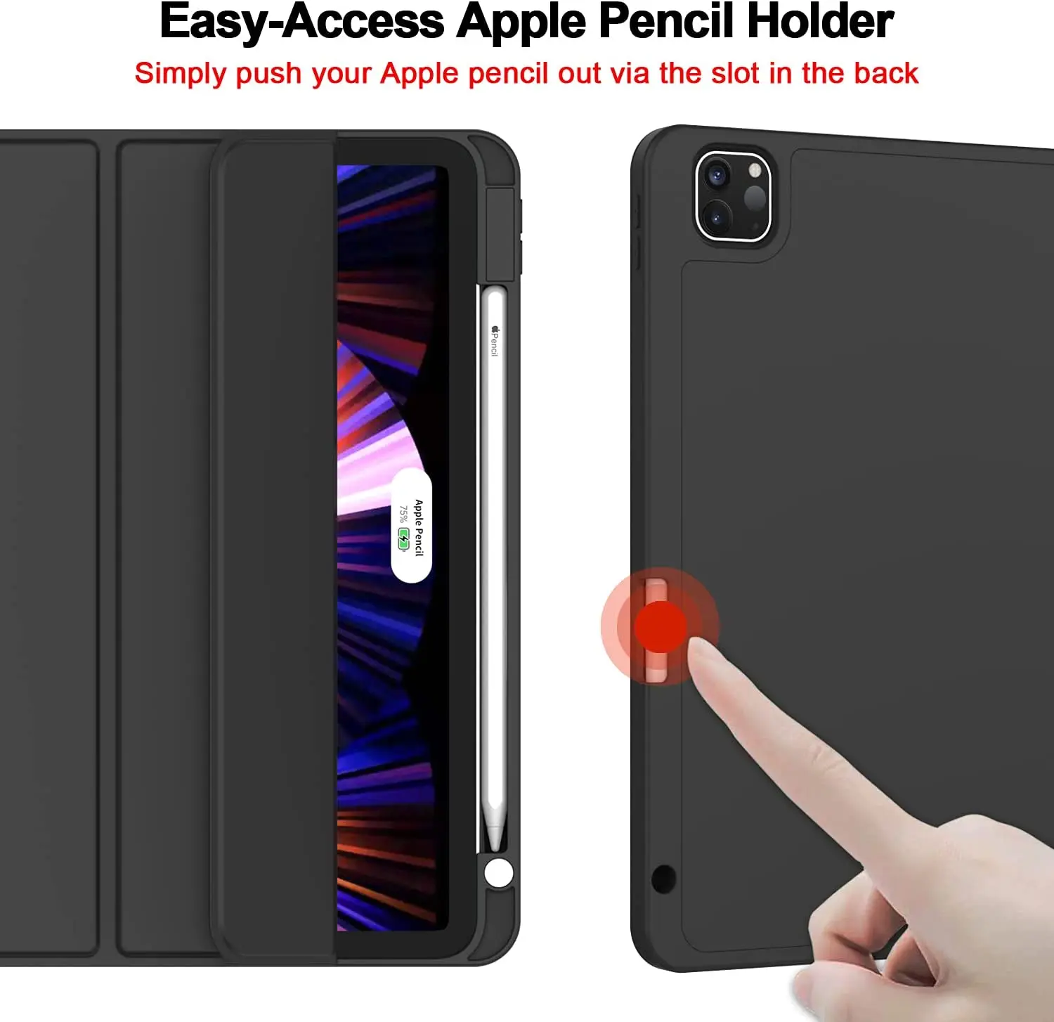 Slim Case for iPad Pro 11 Inch 2021  Support iPad 2nd Pencil Charging Pair