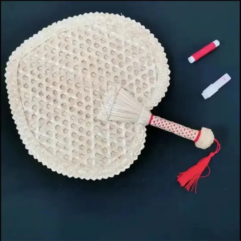 Hot sale new arrival handmade fan natural wheat straw hand woven custom hand fan handmade for cool in summer