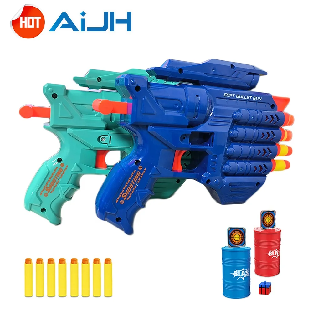 AiJH Wholesale New Foam Soft Bullet Gun Game Outdoor Toys Cool Plastic Soft Bullet Gun Toy