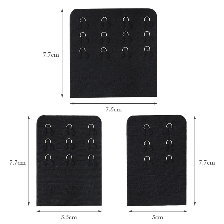 Oucheng Wholesale Women Soft Comfortable Elastic Bra Extender 2 Hook 3 Row Bra Clasp Underwear Accessories For Women