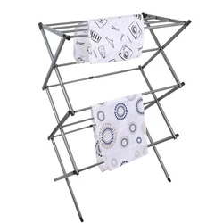 Открытый металлический глубокий коллектор под названием 4 слоя Портативный Складной Нержавеющая сталь сушилка вешалка для сушки белья