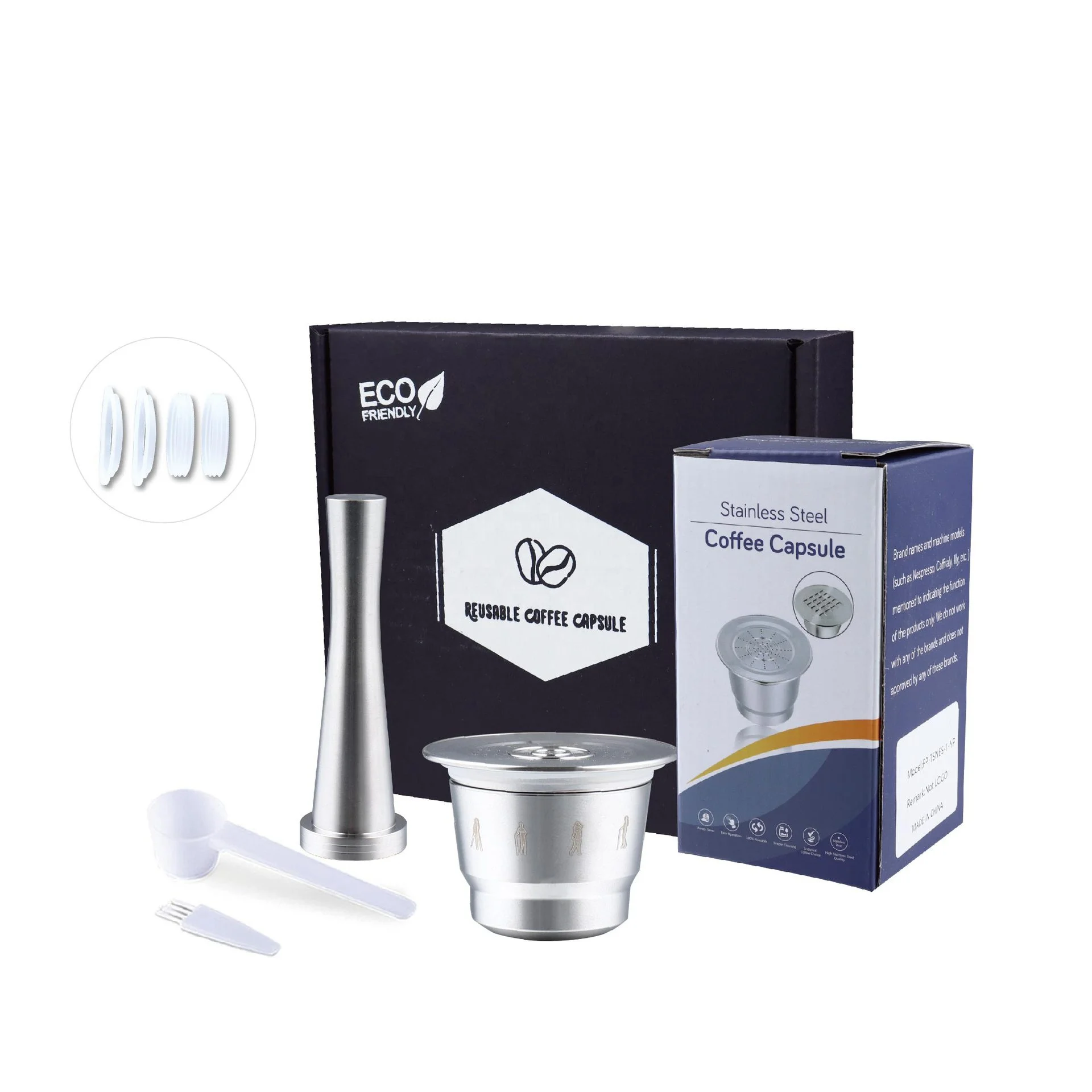 Stainless Steel Crema Espresso Reusable Capsule Coffee Pods for Refilling Capsules Pods for Nespresso Machines