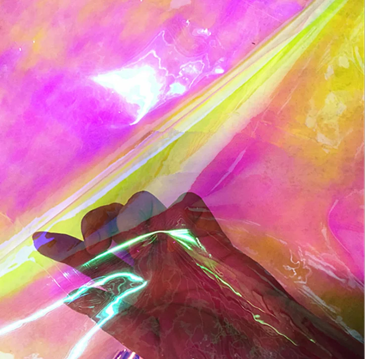 Durable Reflective Polyester Transparent Rainbow Iridescent Film For Flower Packing