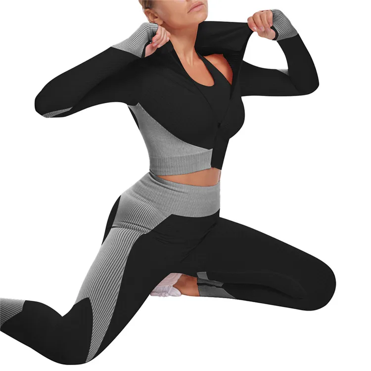 Custom Logo Women Winter Tracksuit Plain 3 Piece Set Sport Tracksuit Set