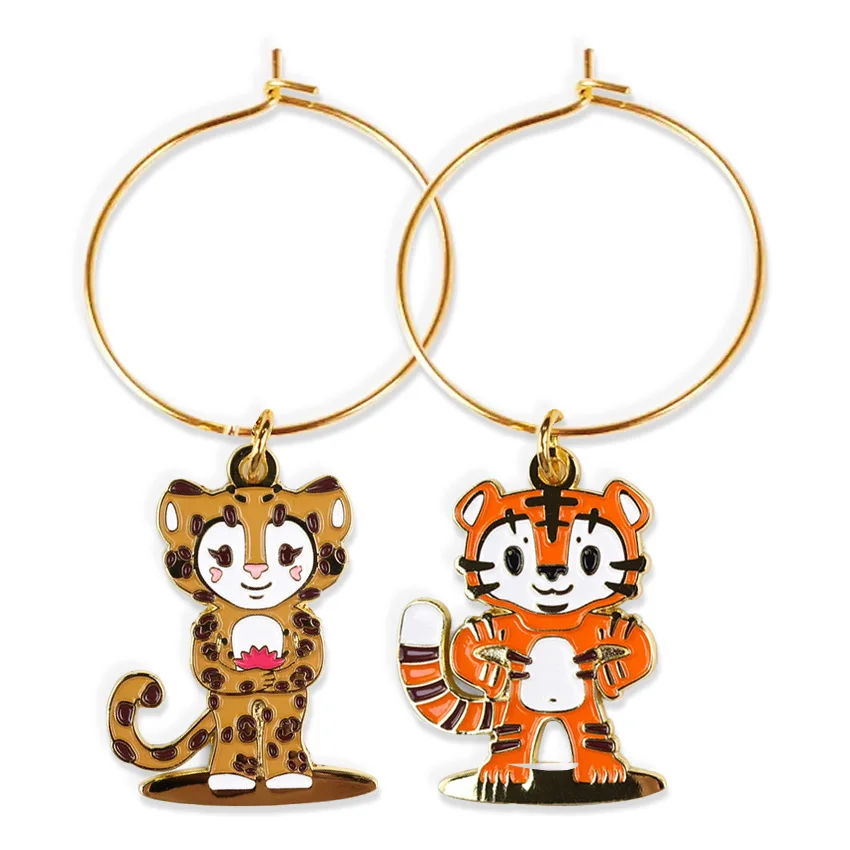 Luxury designer custom personalized metal wine glass pendant diy jewelry enamel pendant charms