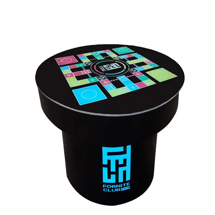 Tempered glass lighted table led metal bar cocktail