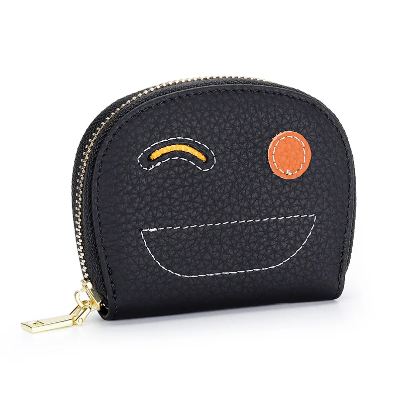 Cute Creative Ladies Zipper Designer Mini Women Wallet Genuine Leather Credit Card Carder with Coin Purses For Girls