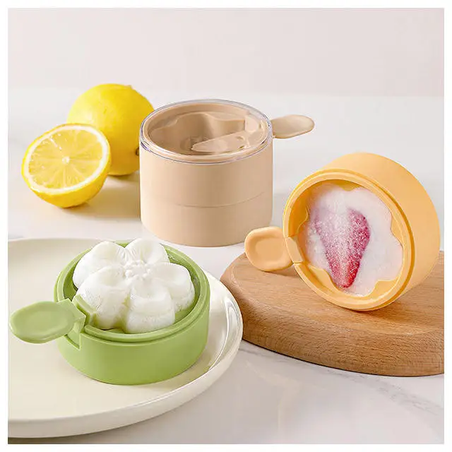 Cherry Flower Shape Silicone Popsicle Mold Reusable Silicone Popsicle Mold Dessert Ice Cream Popsicle Molds With Sticks