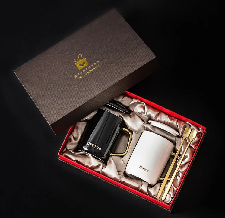 Creative Nordic Ceramic Mug Simple Pair Mug Gift Cup Set with Pattern