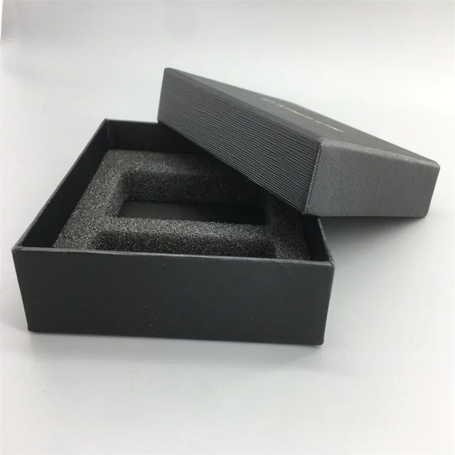 Black Paper Packaging Box Preserving Perfume with Black Foam Holder