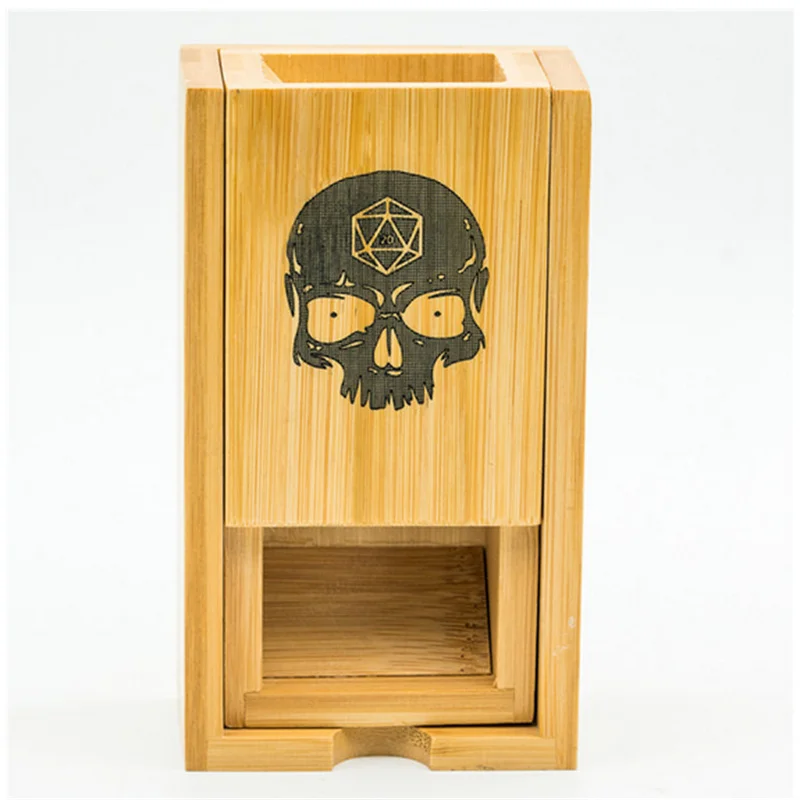 Udixi custom logo dnd bamboo wood dice tower and tray