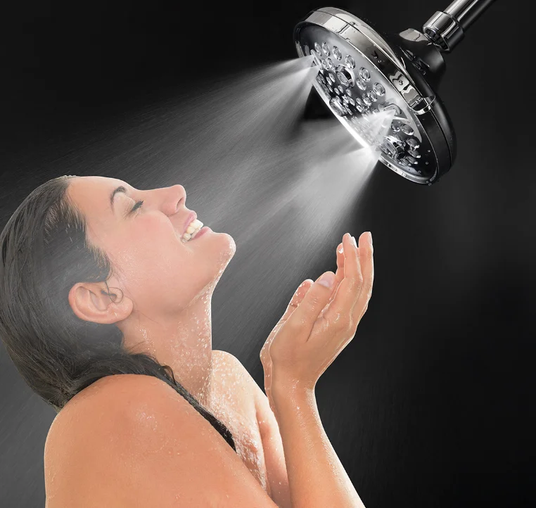 NES-XL684 Pressurized multi-function 9 kinds of water modes silicone self-cleaning function shower top spray shower