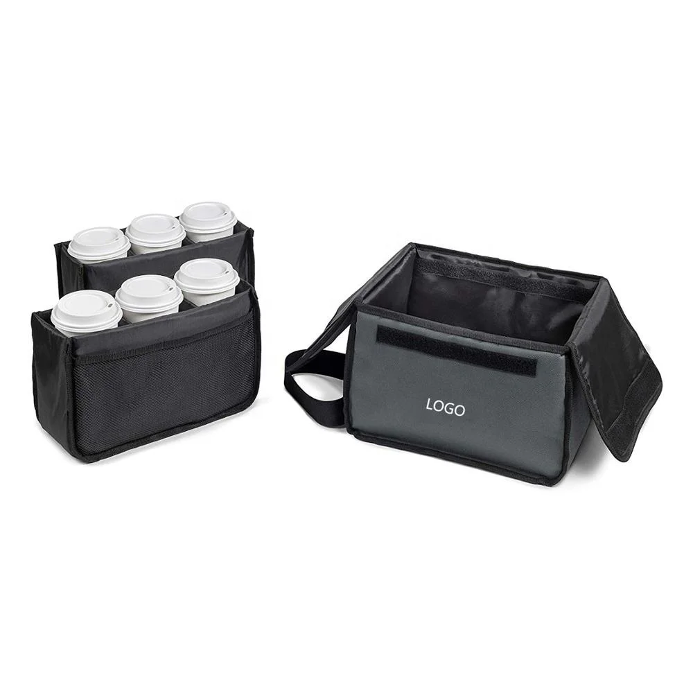 Insulated Drink Coffee Carrier Bottle Cup Holder Tote Bag Coffee Delivery to Go Drink Caddy Bag
