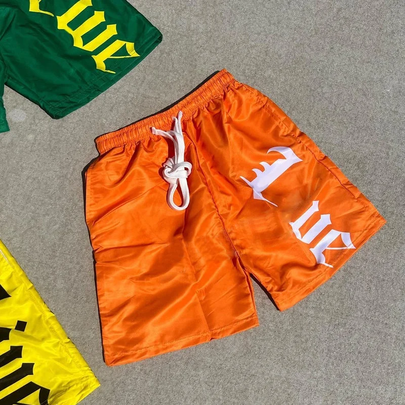 Custom Logo Side Buttons Nylon Polyester Shorts Nylon Windbreak Shorts High Quality Polyester Spandex Gym Sports