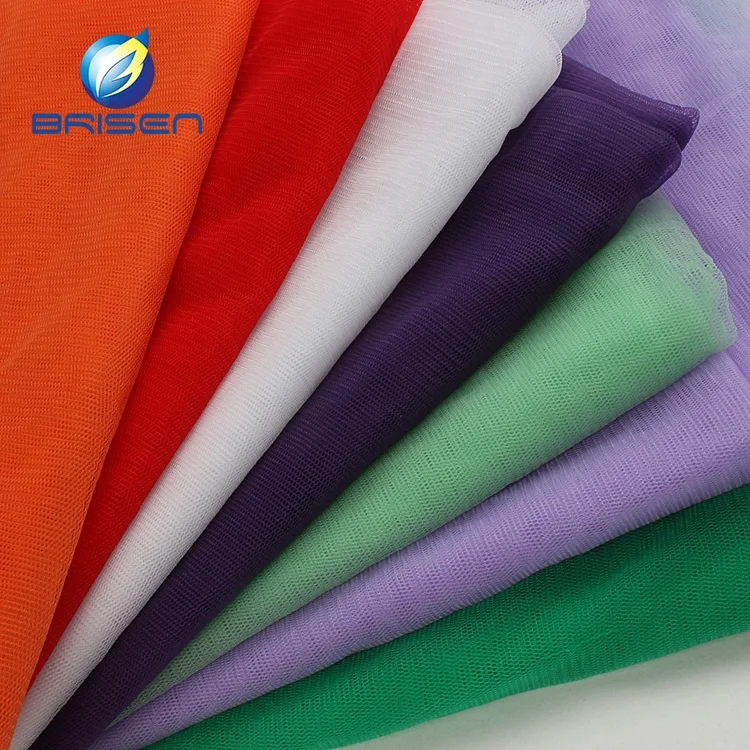 De качество al por mayor de фабрика colorido 30D 100% suave нейлон bordado tul