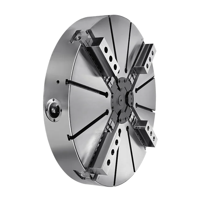 High speed wedge-hook type 3 jaw 4 jaw power chuck for vertical lathe