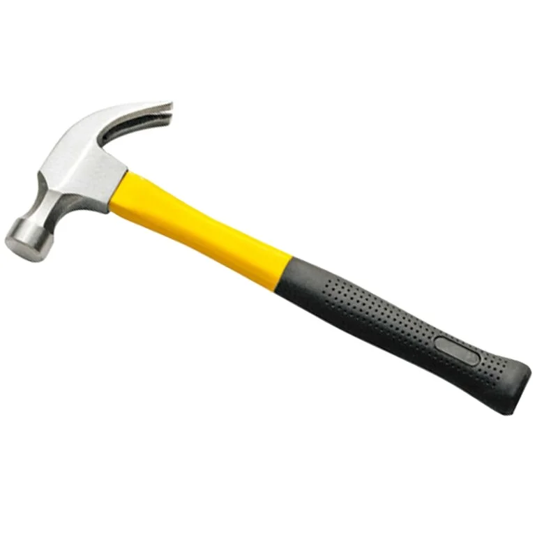 Professional Carbon Steel Hand Tools Fiberglass Handle Claw Hammer for sale