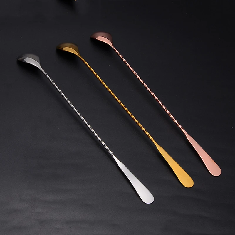RTS High Quality Metal Barspoon Different Length  Stick Bar Tools Factory direct