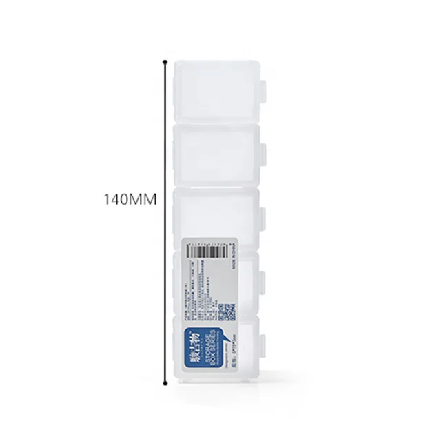 Hot sell small detachable transparent plastic 5 portfolio organizer storage pill boxes set for sale