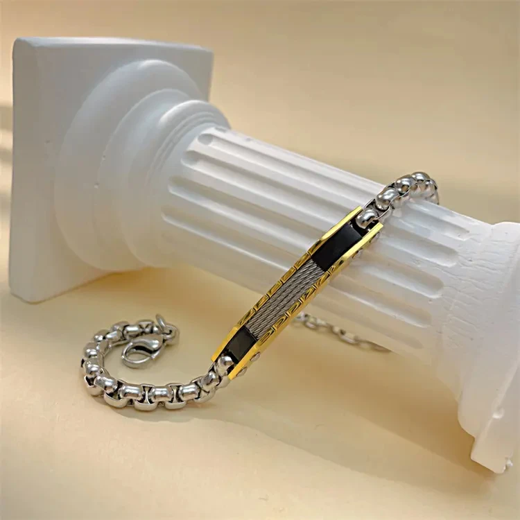 Hot Selling Stainless Curved Brand Hand Decoration Titanium Steel Couple Stainless Steel Fashion Jewelry Women Bracelets