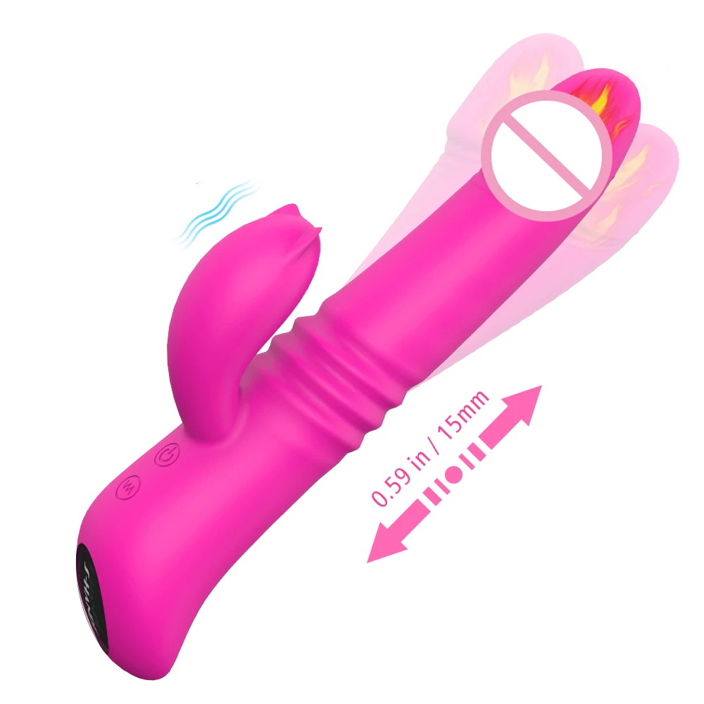 HM 9 Vibrating Modes Heating Function Double Motor Rabbit Vibrator For Women Masturbation Sex Toy Sucking Machine For Men
