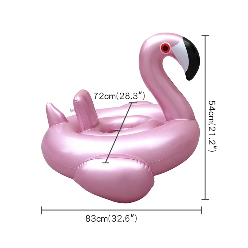 Rose Gold Inflatable Flamingo Swan Swimming Rings With Seat And Backrest Beach Party Swimming Circle Air Cushion Toys For Kids