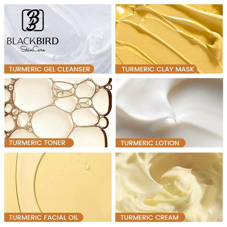 Private label Korea Cosmetic Available Whitening Brightening Anti-aging Glowing Turmeric Face Skin Care Set