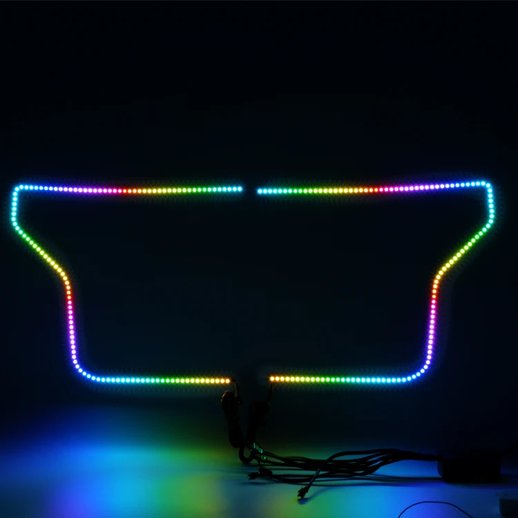 New 345mm led headlight lamp sequential RGB flowing halos kits angel eyes for Ford F150