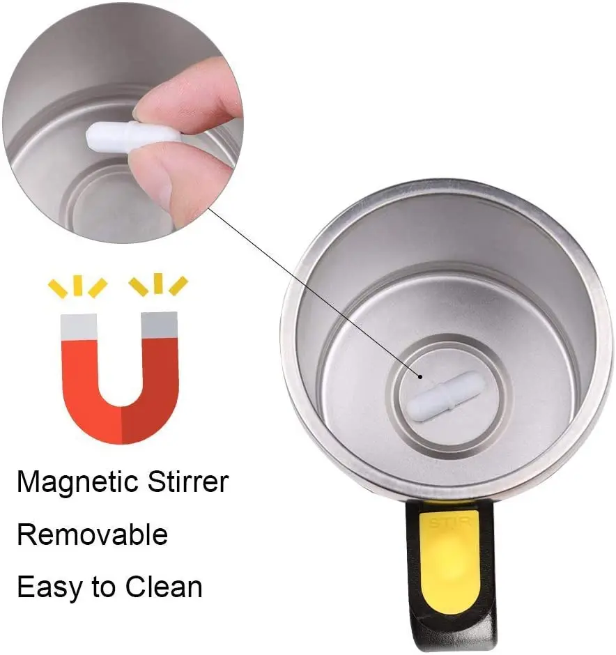 Yeway 450ml automatic Stirrer coffee  Customized office stainless steel new smart Magnetic stirring cup self stirring mug warmer