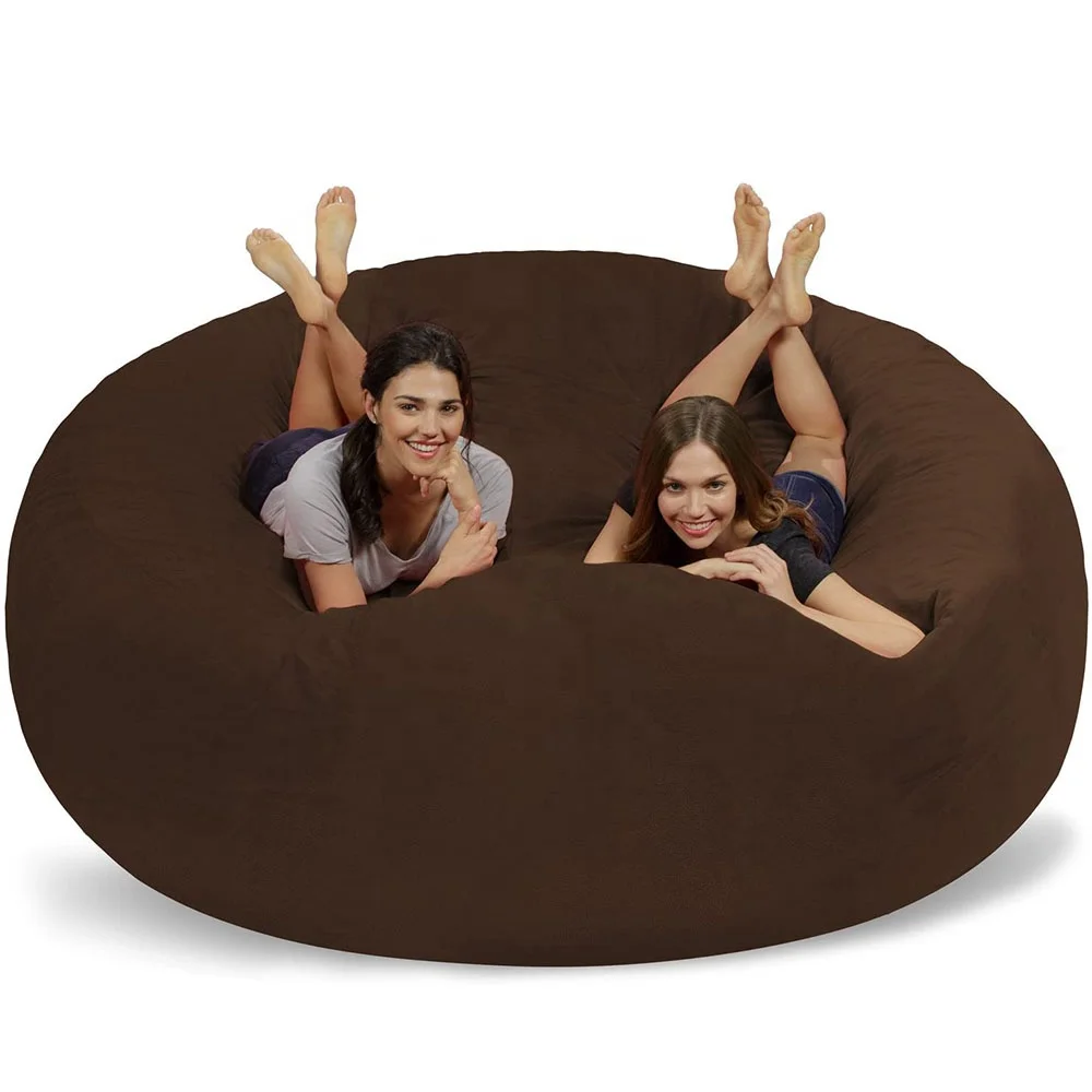 
 2021 Прямая поставка с завода Microsuede 7ft Giant Bean Bag Shredded Foam XXL Bean Bag Cover Lazy Sofa  