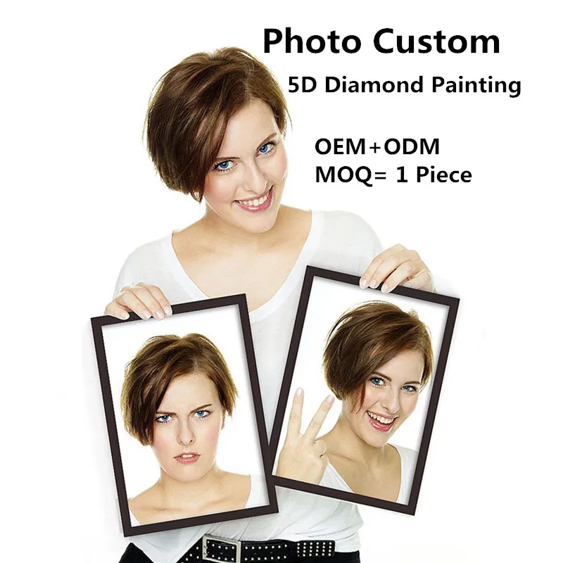5D Canvas Painting Adult Children Personality Photo Customized Painting Art Kit Round Mosaic Mural DIY Diamond Painting