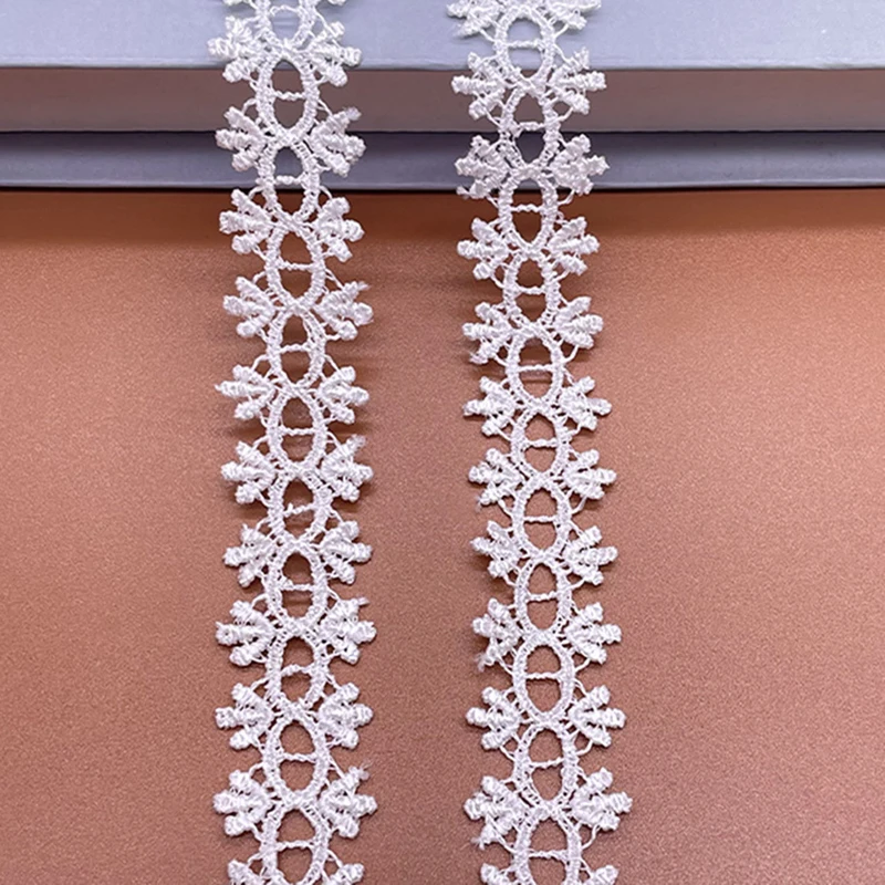 New style water-soluble embroidery lace polyester bar code wearable lace trim