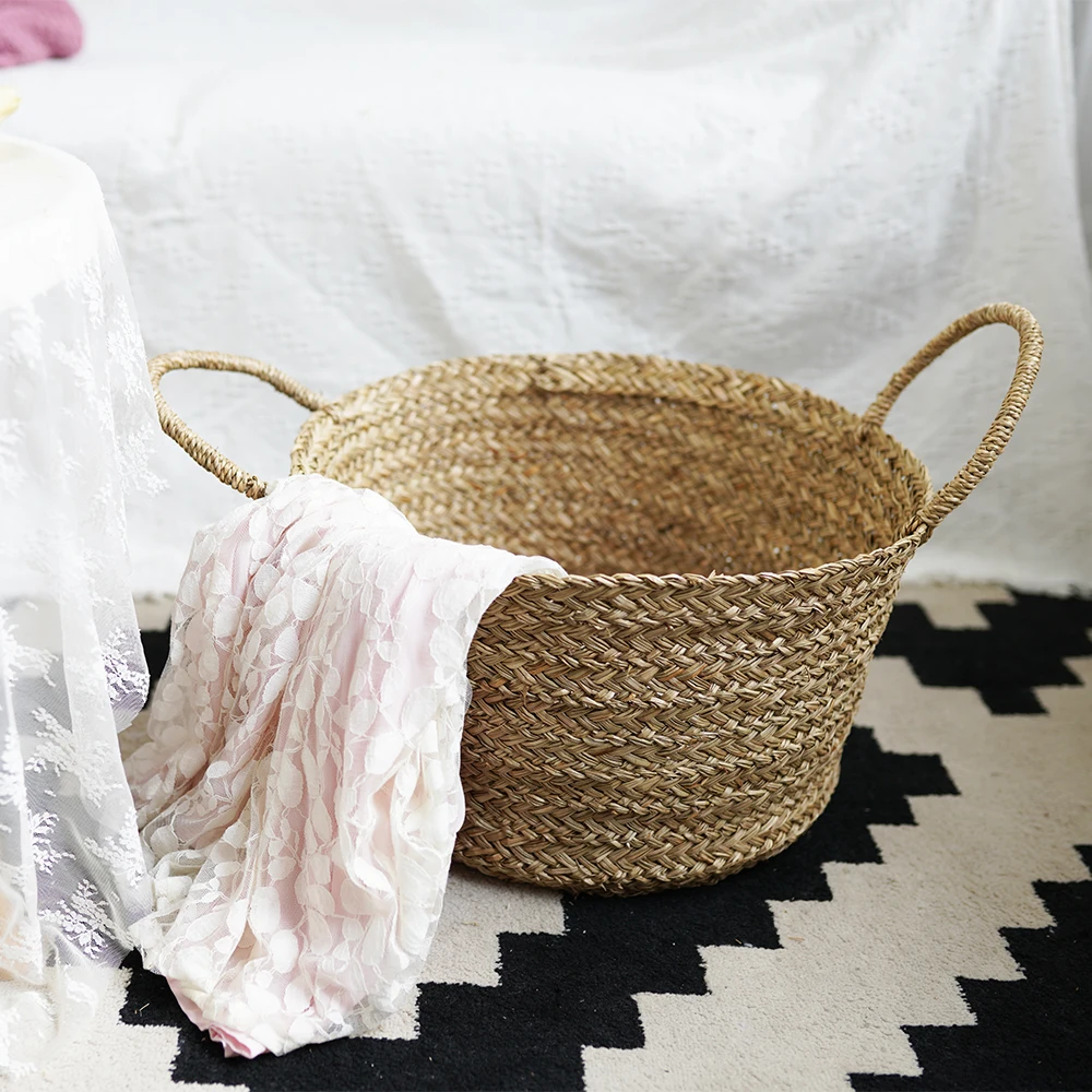 High Quality Wicker Picnic Basket Organizer Dirty Clothes Decorative Laundry Hamper With Handle