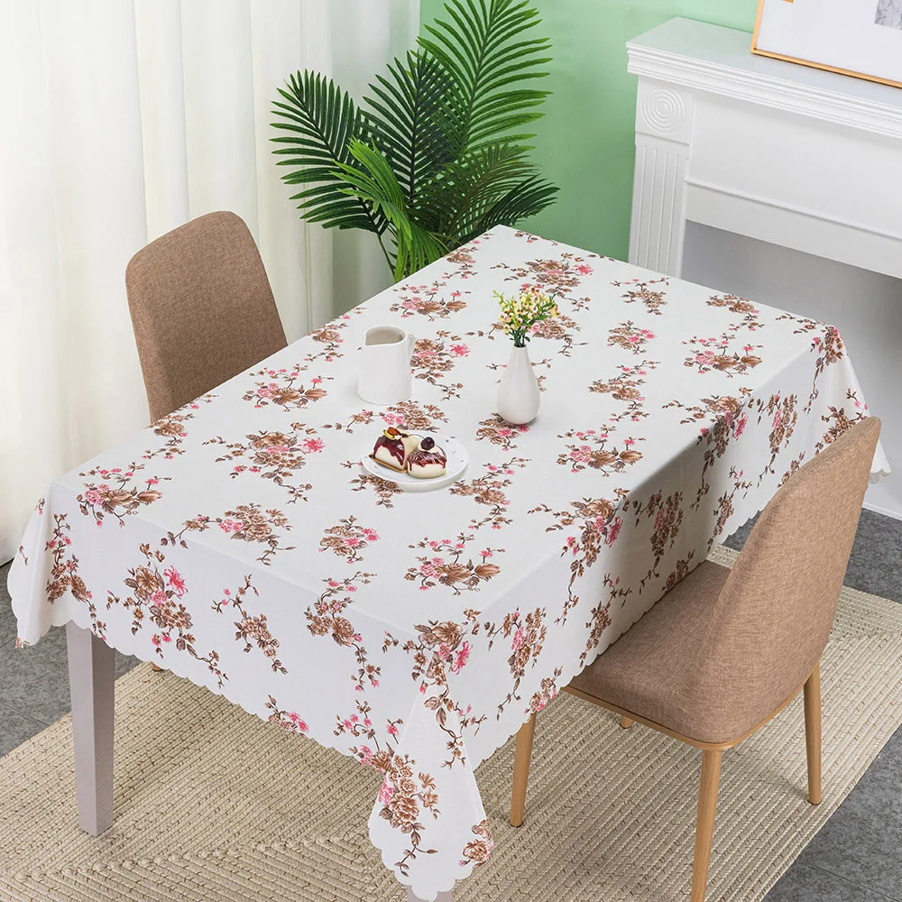 IUIU Custom Red Flower Floral Dining Table Cloth Linen