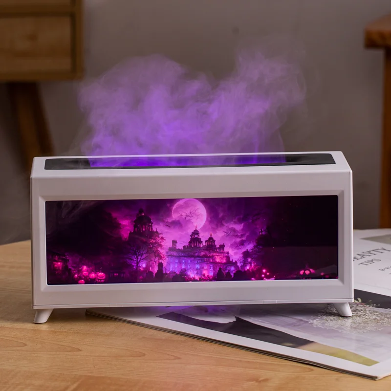 Castle Pattern Colorful Portable Aroma Desktop Humidifiers Diffuser with Remote Control