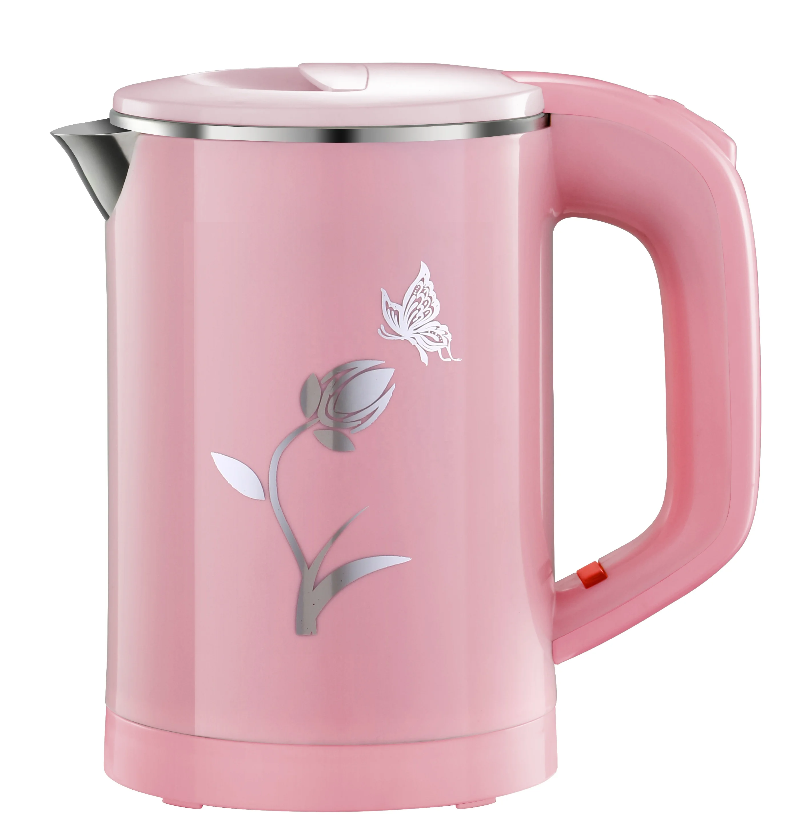 
Fashionable Design Seamless Inner Double Layer Hotel Small Electric Water Kettle Plastic+SS Kettle 