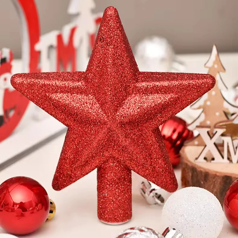 JOYWOOD Wholesale Christmas tree decorations five pointed star tree tops Christmas balls and holiday decorations